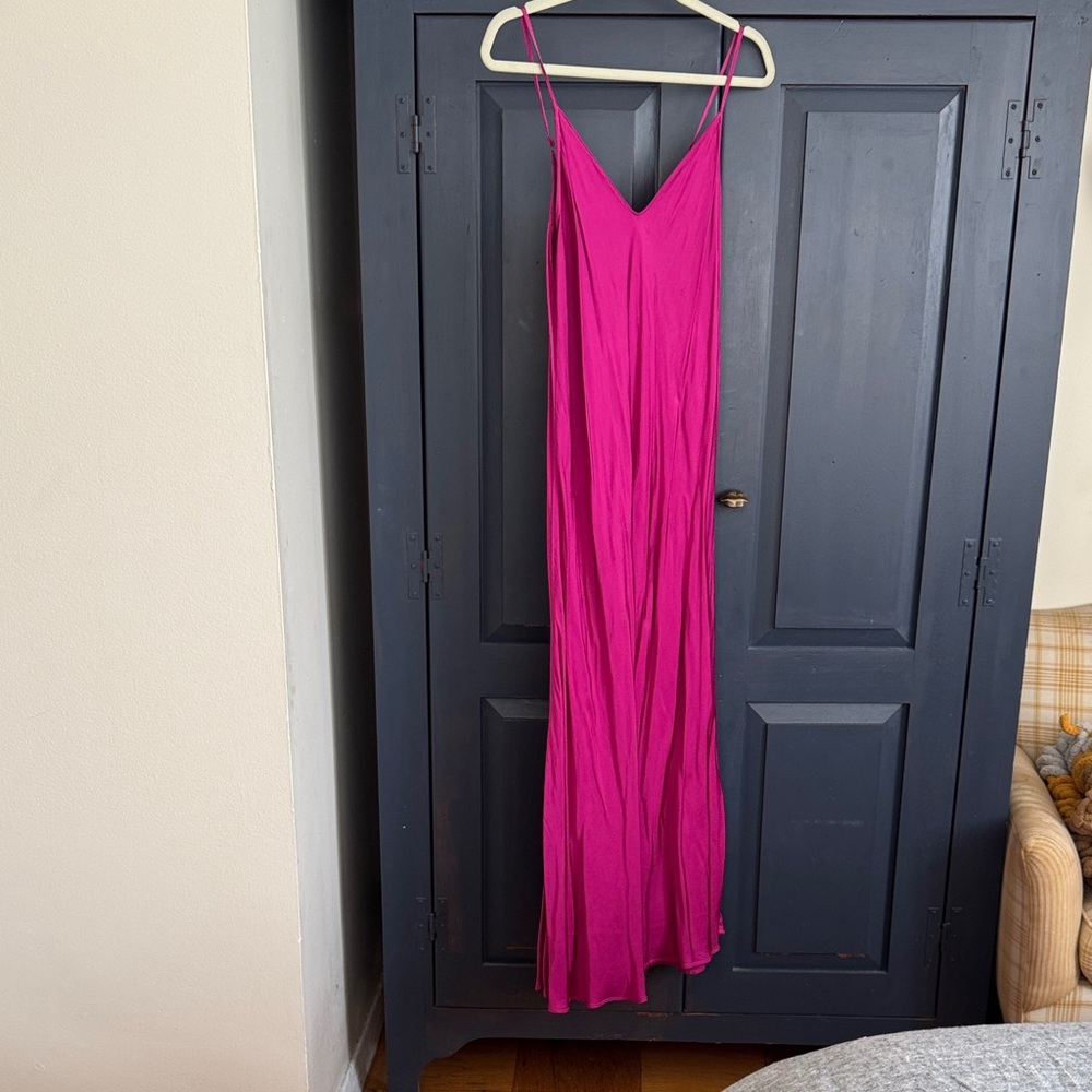 Velvet by Graham & Spencer Vibrant Pink Maxi Slip Dress